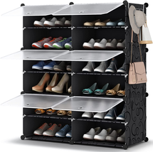 HOMIDEC Shoe Rack Organizer, 6 Tier Storage Cabinet 24 Pair Plastic Shoe Shelves - £71.21 GBP