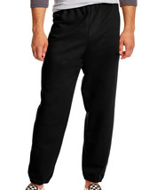 Hanes EcoSmart Men&#39;s Solid Black Elastic Waist Fleece Sweatpants - $16.94