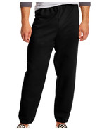 Hanes EcoSmart Men&#39;s Solid Black Elastic Waist Fleece Sweatpants - $23.16 CAD