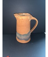 Hand Made Large 8.5&quot; Tall Studio Art Pottery Pitcher Signed Umber Black ... - $17.75