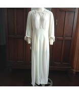 Vintage ARTEMIS Dressing Gown 1940&#39;s Pink Nylon Lace Trim Long Sleeve Vt... - $97.74 CAD