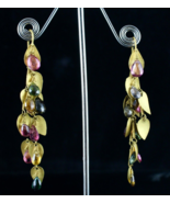 Fine Designer Multi Colour  Tourmaline Teardrops 18K Yellow GOLD Leaves ... - £1,670.65 GBP