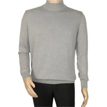 Men's Sweater Knit By BRANGO Turkey Mock Neck Cotton Blend 21050 Gray image 3