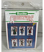 Bucilla Old Time Santas Counted Cross Stitch Ornaments Kit Set of 6 New - £8.31 GBP