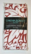 Cynthia Rowley Home 4-Pack Table Kitchen Napkins Cloth Sybil Red Floral - £63.59 GBP