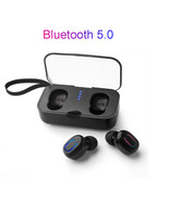 Wireless Earphone Bluetooth Headphones with Portable Charging Box Black - £15.71 GBP
