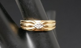 10K Yellow Gold Men&#39;s Single Diamond Ring Size 9 - £210.77 GBP