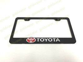 3D Toyota with Logo Emblem Black Powder Coated Metal Steel License Plate Frame - $23.92