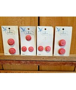Vintage La Mode Button Couture Collection Carded Coral 7/8&quot; 3/4&quot; Made in... - $22.77 CAD
