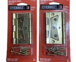 Everbilt  Bright Brass Non-Mortise Hinges 3 1/2 in 2 Pkgs of 2 Hinges - £15.56 GBP