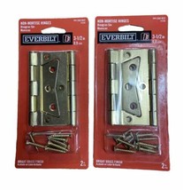 Everbilt  Bright Brass Non-Mortise Hinges 3 1/2 in 2 Pkgs of 2 Hinges - £15.52 GBP