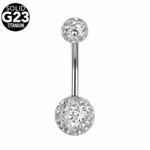 1Pc G23 Titanium CZ Belly Button Ring Waterproof Beach Accessory Navel Piercing  - £10.03 GBP