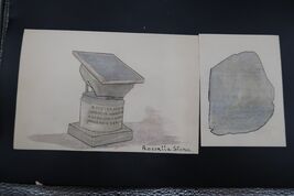Vtg Artist Drawing Rosetta Stone Egypt &amp; Inscription Beautiful Art Hiero... - $100.00