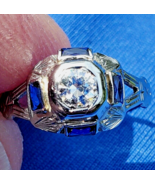 Earth mined Diamond Antique Engagement Ring Deco Bridal Solitaire 14k Wh... - $35,720.50 MXN
