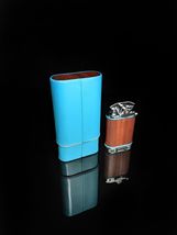 Brizard Positano Leather Cigar Carrying Case with Table Lighter NIB ( No Fuel ) image 12