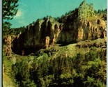 Rock Formations Spearfish Canyon Creek Black Hills SD Chrome Postcard H10 - $3.91