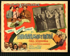 Stop! Look! and Laugh! 11&quot;x13&quot; Lobby Card Three Stooges Mexico - £53.34 GBP