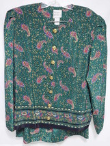 KRISTY MICHAELS 2 Pieces LADIES Skirt &amp; Button Up Shirt Size 14 Green Pa... - $9.89
