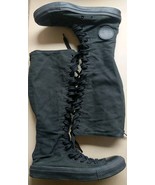 Converse Chuck All Star TRIPLE BLACK Knee High ZIP Shoes WOMENS SZ 10 Bi... - $54.12
