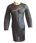 Medieval Chainmail Armor Full Sleeve 18G 10mm Flat Riveted with Solid Ri... - £278.46 GBP