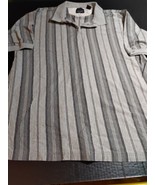 Greg Norman Polo Collection Golf Shirt Mens XL Striped 2 Ply Cotton Gray... - €8,46 EUR