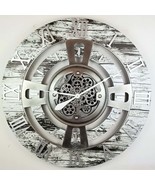 ENGLAND LINE WALL CLOCK ROUND 36 INCH GREY &amp; WHITE - $339.99