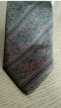 VTG EUC PIERRE BALMAIN Brown Green Handmade Paisley Silk Neck Tie - $1,088.76 MXN