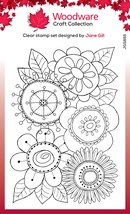 Woodware Clear stamps 4&quot;X6&quot;-Singles Petal Doodles All Bunched Up JGS855 - £13.02 GBP