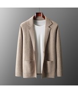 Wool Knitted Jacket Men&#39;s Trendy Casual Business Small Suit External Thi... - £73.33 GBP+