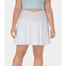 Halara Cloudful Air High Waisted Crossover 2-in-1 Pocket Flare Skirt White 1X - £26.96 GBP