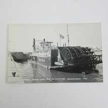 Steamship Real Photo Postcard RPPC Hannibal Missouri Mark Twain Tow In Lock 20 - £22.42 GBP