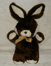 16&quot; VINTAGE BABY BROWN &amp; WHITE BUNNY RABBIT CUDDLE WIT STUFFED ANIMAL PL... - $33.25
