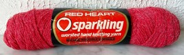 Vintage Red Heart Sparkling Worsted 4 Ply Acrylic/Nylon Yarn - 1 Skein Red #125 - £6.79 GBP