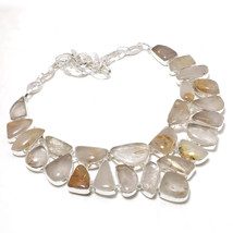 Golden Rutile Gemstone Handmade Fashion Ethnic Necklace Jewelry 18&quot; SA 4690 - £17.82 GBP