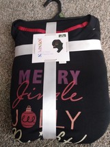 womens NEW NWT size XL 16/18W PAJAMAS CHRISTMAS 2 PC SET black merry jingle - £9.83 GBP