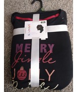 womens NEW NWT size XL 16/18W PAJAMAS CHRISTMAS 2 PC SET black merry jingle - €10,93 EUR