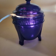 Black Amethyst Depression Glass Container 3 Toed Vintage  - $49.50