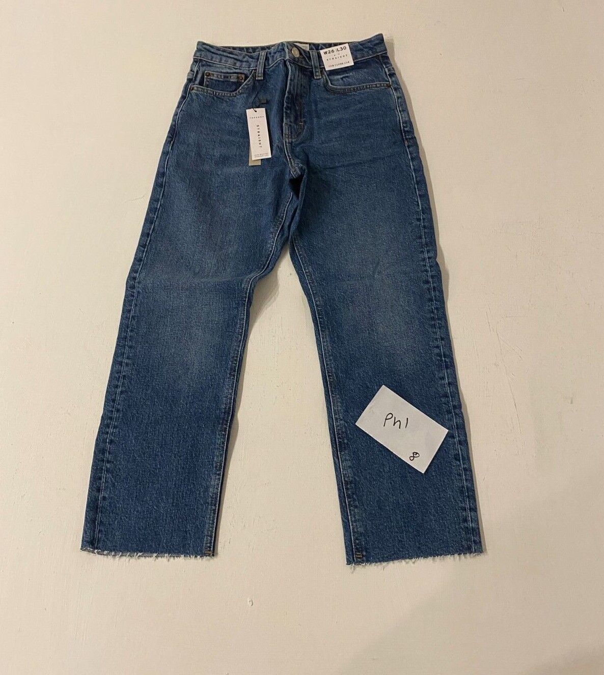 Primary image for TOPSHOP Straight Leg High Waisted Jeans in Blue (ph1)