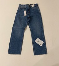 TOPSHOP Straight Leg High Waisted Jeans in Blue (ph1) - $42.79