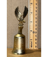 Brass Bell 4.75&quot; Eagle with Bible Verses Vintage - $9.50