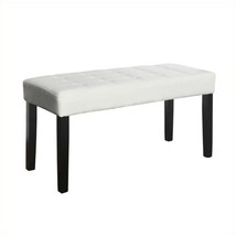 Atlin Designs 18.5&quot; Tufted Contemporary Faux Leather Entryway Bench in W... - £165.91 GBP