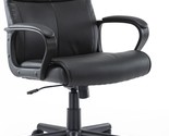 The Office Chair Is A Black, Pu Leather Chair With Armrests, 360-Degree ... - $75.96