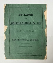 Antique A.O.U.W. By-Laws American Lodge No. 122 Leavenworth Kansas 1896 - £7.33 GBP