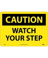 NMC C203RB OSHA Sign, &quot;CAUTION WATCH YOUR STEP&quot;, 14&quot; Width x 10&quot; Height,... - £23.97 GBP