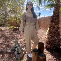 Vintage Decisions Fransen one piece Damen Größe 8 Zip-Up Overall Nieten ... - $36.36