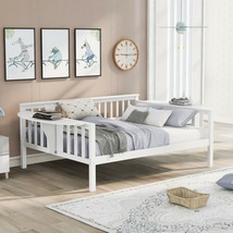 Full size Daybed, Wood Slat Support, White - £251.72 GBP