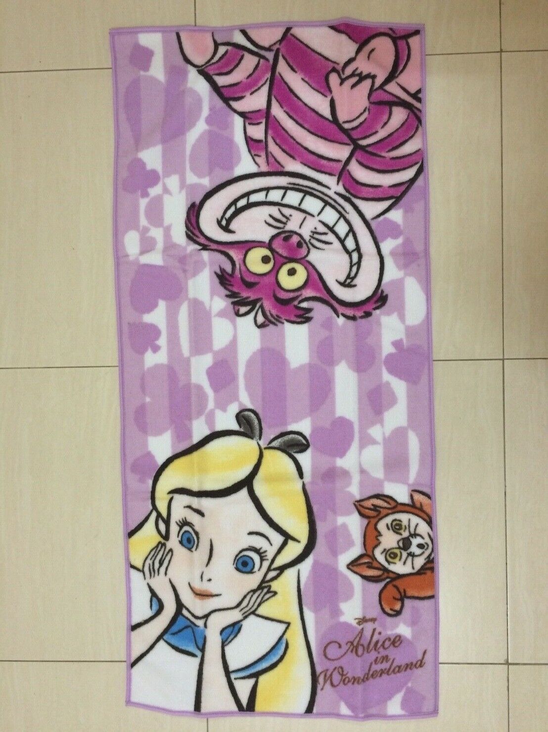 Disney Alice in Wonderland Hand Towel soft touch. Cat Friend Theme.RARE NEW - $19.99