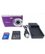 Polaroid t1235 12MP Camera Charger Cable Battery Purple TESTED - $1,302.23 MXN
