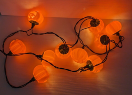 Halloween String Lights Blow Mold Pumpkin Head Jack O Lantern Decoration - £11.96 GBP
