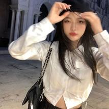 Ute y2k shirts women korean fashion off shoulder long sleeve button crop tops sexy girl thumb200